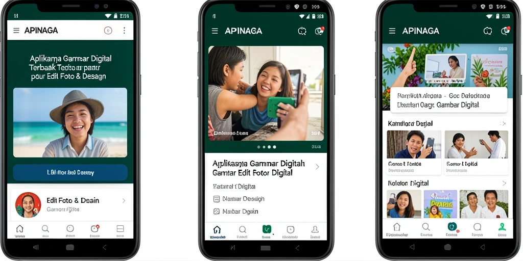 Antarmuka APINAGA yang intuitif dan fitur-fitur Gambar Digital yang lengkap.