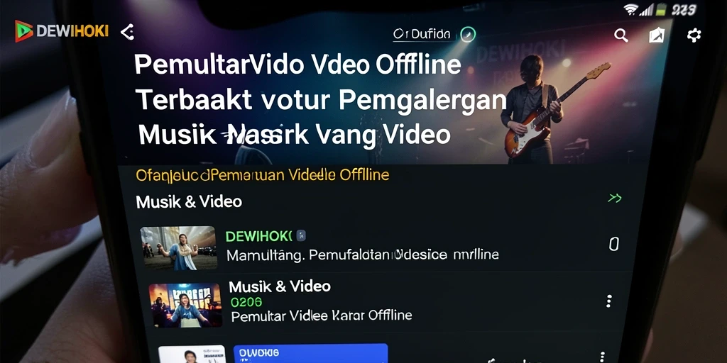 Antarmuka DEWIHOKI dengan fitur Pemutar Video Offline yang user-friendly.