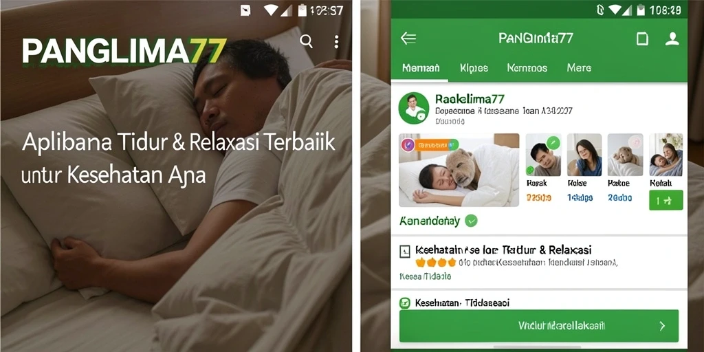 Tampilan antarmuka aplikasi PANGLIMA77 untuk tidur dan relaksasi.