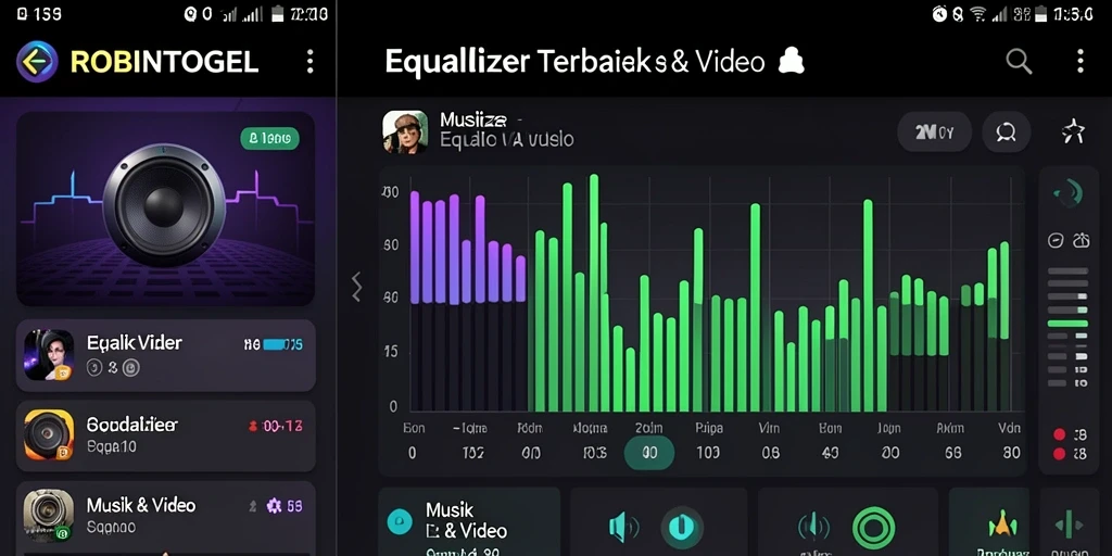 Tampilan antarmuka utama ROBINTOGEL untuk pengaturan Equalizer.