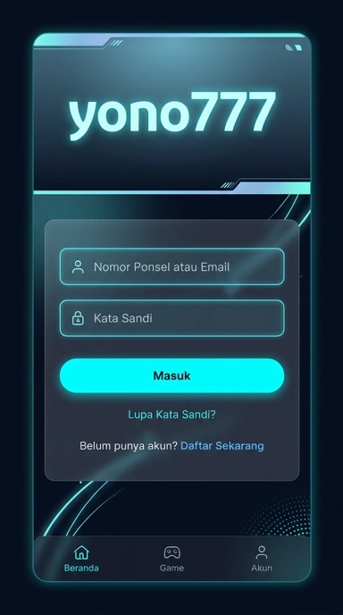 Tampilan halaman login yono777
